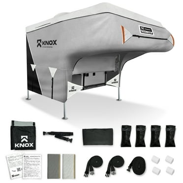 KNOX 3rd Gen RV Truck Camper Cover, Slide In Camper Cover, Anti-Tear 7 Layer APEX Fabric, Superior Motorhome RV Covers, Fifth Wheel Trailer Covers with Ladder Cover and Gutter Cover - Size 8-10 ft
