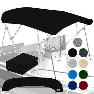 KNOX Universal 4 Bow Bimini Top Replacement Canvas, Bimini Top Canvas Only with Zip-On Storage Boot, 900D Marine Grade, Waterproof, Fadeproof Sun Shade Boat Canopy, No Frame, 79-84"W, Black