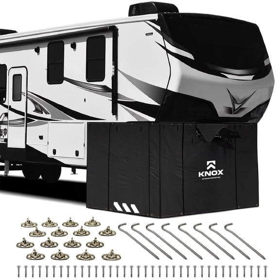 KNOX KNOX 5th Wheel RV Skirt with Twist Fasteners, Zippered Panels, 5.5x22.1 ft