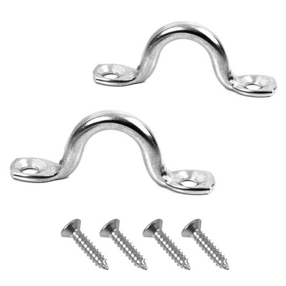 KNOX Pad Eye Loops for Bimini Tops, 316 Stainless Steel, Tie Down Loop, Boat Deck Saddle, Bimini Hardware Fitting, Tie Down Anchor Point, Footman's Loop, Eye Straps for Kayak and Canoe Rigging 2-Pack