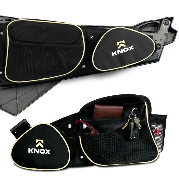 KNOX UTV Side Door Bags, Passenger & Driver Storage Bag, Removable Knee Pad, Waterproof Non-Zipper Design, Cup Holder, Compatible with Polaris RZR XP 1000/4, Turbo S 900XC S900 S1000 (2014-2024)- 2pk