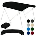 thumbnail image 1 of KNOX Universal 2 Bow Bimini Top Replacement Canvas, 600D Boat Canopy Sun Shade Cover with Storage Boot, Fits Most Small Boats & Inflatable Boats, No Frame Kit, 63" L x 39"-55" W (Black), 1 of 7