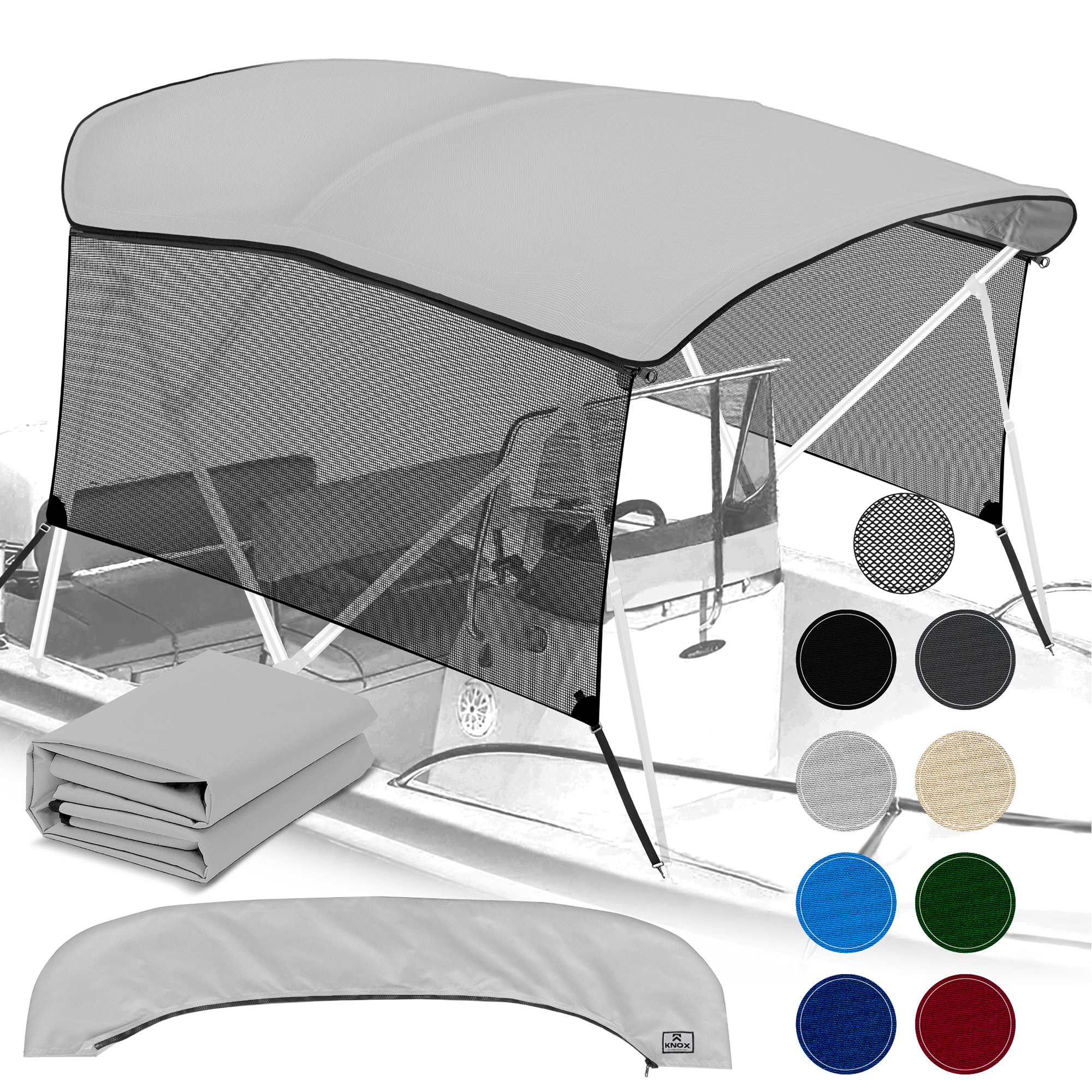 KNOX Universal 3 Bow Bimini Top Replacement Canvas & Detachable