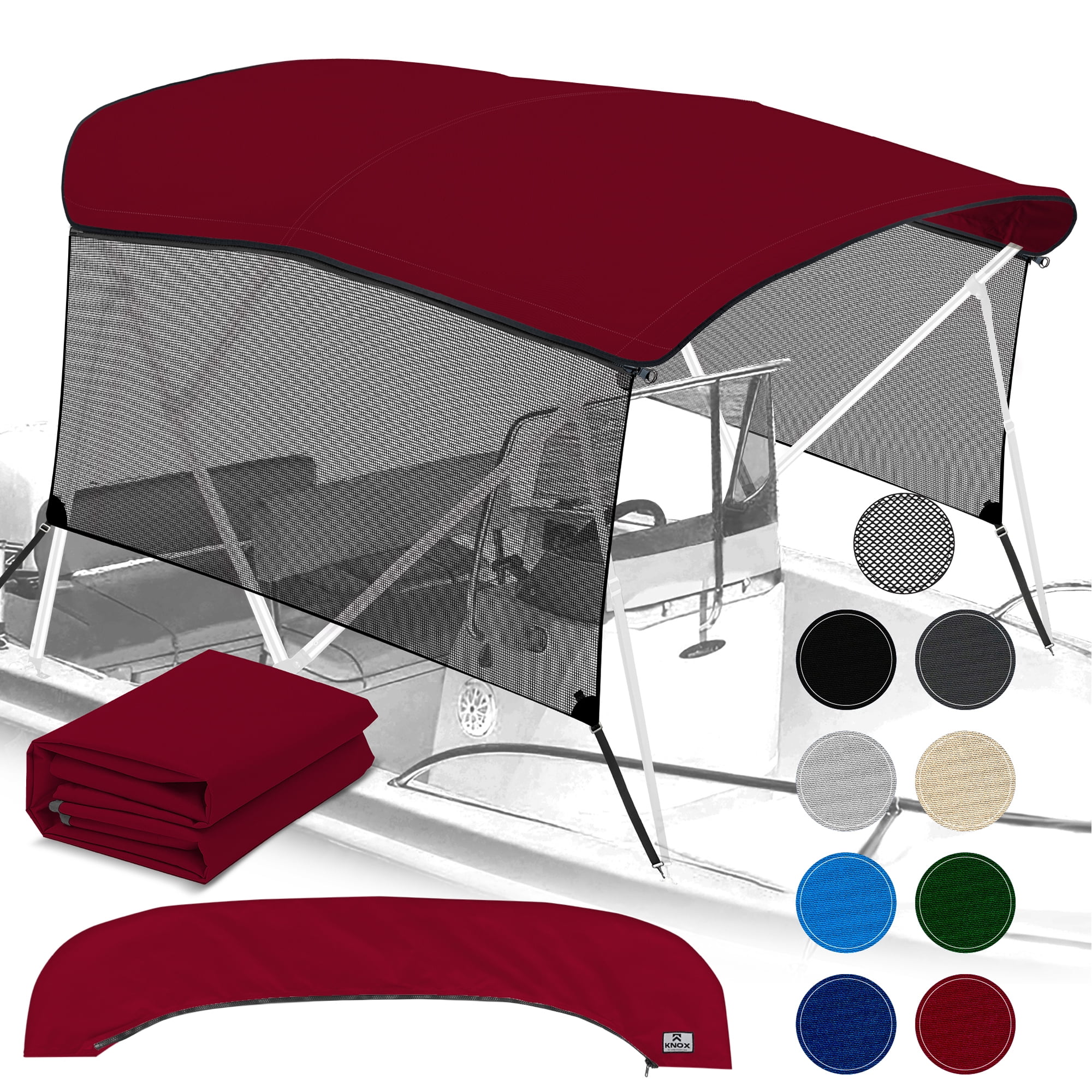 KNOX Universal 3 Bow Bimini Top Replacement Canvas & Detachable