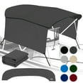 thumbnail image 1 of KNOX Universal 3 Bow Bimini Top Replacement Canvas & Detachable Sidewalls with Storage Boot, 600D Marine Grade Sun Shade Boat Canopy with Solid Side Blocks, No Frame, 61-66"W, Charcoal Gray, 1 of 7