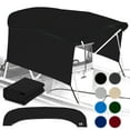thumbnail image 1 of KNOX Universal 3 Bow Bimini Top Replacement Canvas & Detachable Sidewalls with Storage Boot, 600D Marine Grade Sun Shade Boat Canopy with Solid Side Blocks, No Frame, 91-96"W, Black, 1 of 7
