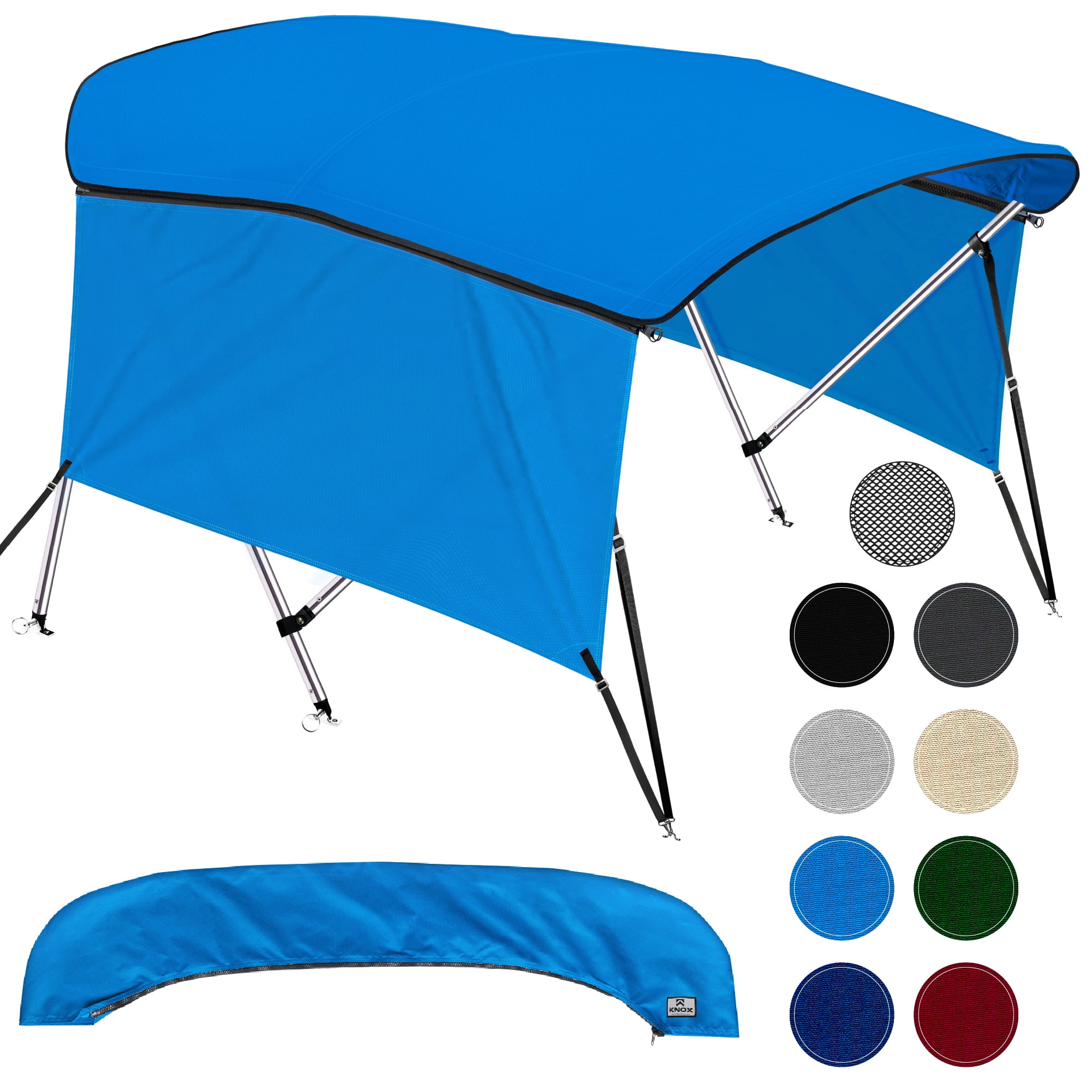 KNOX Universal 3Bow Bimini Tops for Boats Cover Side Walls, Support