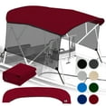 thumbnail image 1 of KNOX Universal 4 Bow Bimini Top Replacement Canvas & Detachable Sidewalls with Storage Boot, 600D Marine Grade Sun Shade Boat Canopy with Mesh Side Blocks, No Frame, 91-96"W, Burgundy, 1 of 7