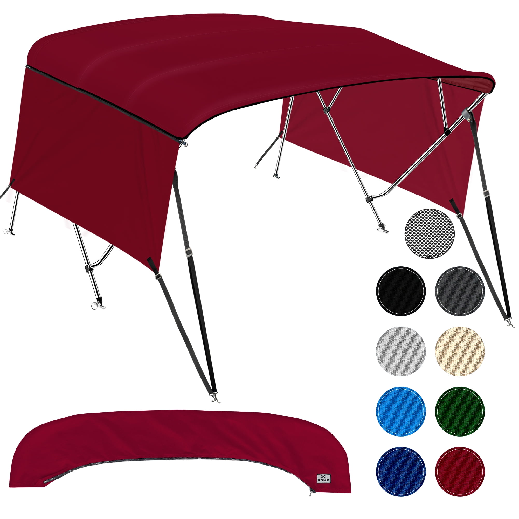 KNOX Universal 4Bow Bimini Tops for Boats Cover Side Walls, Support