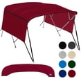 thumbnail image 1 of KNOX Universal 4-Bow Bimini Tops for Boats Cover Side Walls, Support Poles, Fade-Proof 900D Marine Canvas, Storage Boot, Sun Shade Canopy For Pontoon, V-Hull, Fishing, Jon Boat, 91-96"W (Burgundy), 1 of 7