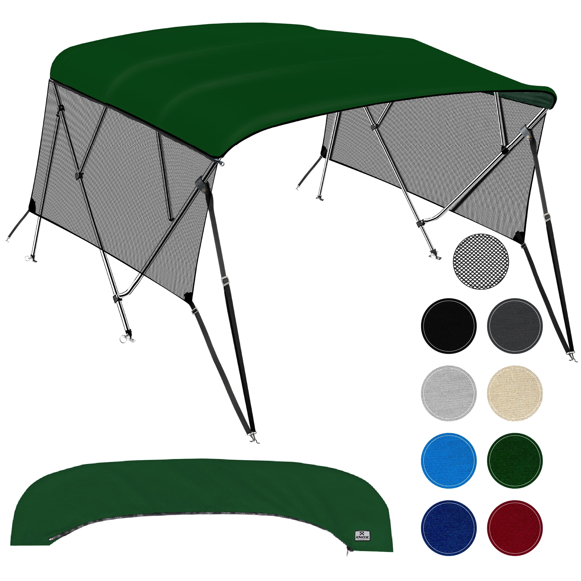 KNOX Universal 4 Bow Bimini Tops for Boats with Detachable Mesh