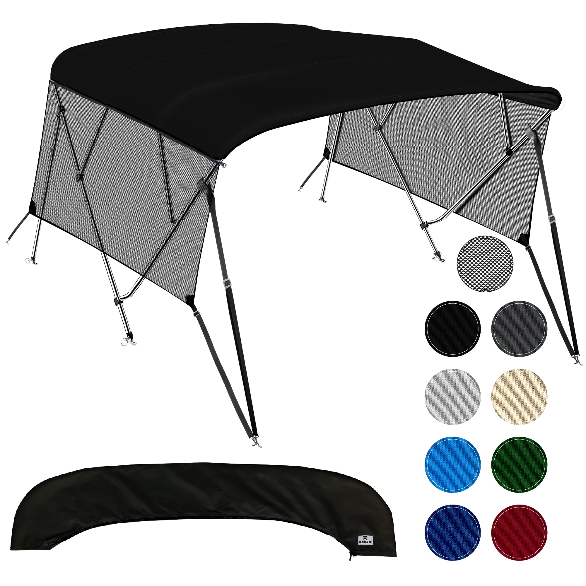 KNOX Universal 4 Bow Bimini Tops for Boats with Detachable Mesh