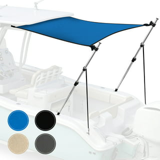 KNOX Universal T-Top Extension Bimini Tops for Boats Sun Shade Kit, Boat Shade Hard Top Boat Cover Canopy Adjustable Poles, Marine 900D Canvas, Adjustable Height, 67"L x 82"W, (Blue)