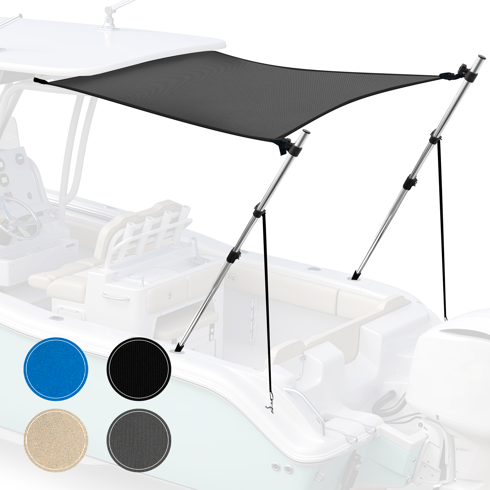KNOX Universal TTop Extension Bimini Tops for Boats Sun Shade Kit, Boat Shade Hard Top Boat