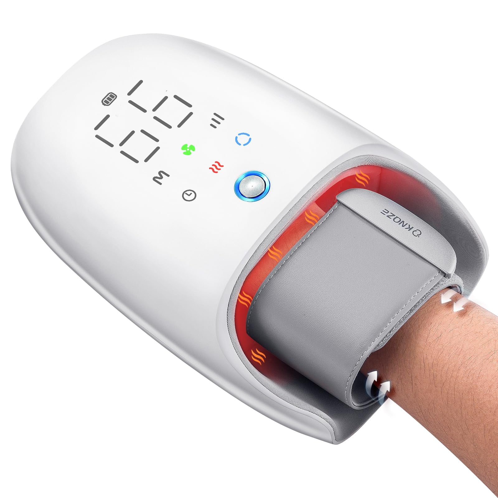 KNQZE Touchscreen Hand Massager with Heat and Compression & Kneading Massage for Arthritis Carpal Tunnel Pain Relief, Cordless Hand Massager with 6 Modes & 6 Intensities, Perfect Gifts for Mom Dad