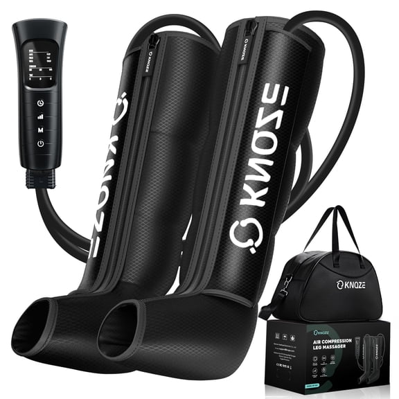 Air Compression Leg Massager with Adjustable Pressure, 4-Zone Wrap  Portable Leg Compression System, Gift for Mom & Dad