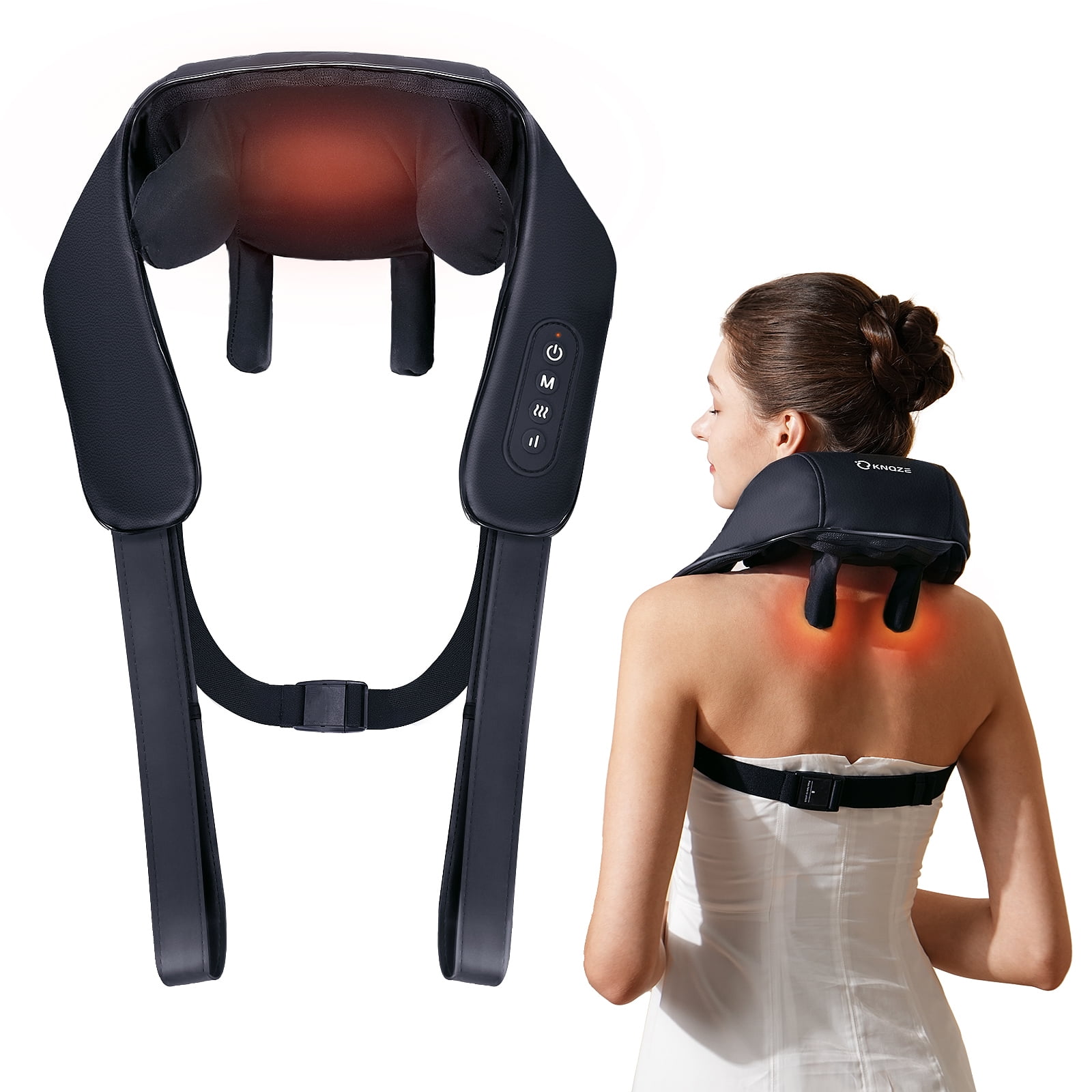 Snailax Cordless Massager - Shiatsu Neck and Shoulder Massager with Heat,  Portable, Lumbar, Foot Electric Massage Pillow