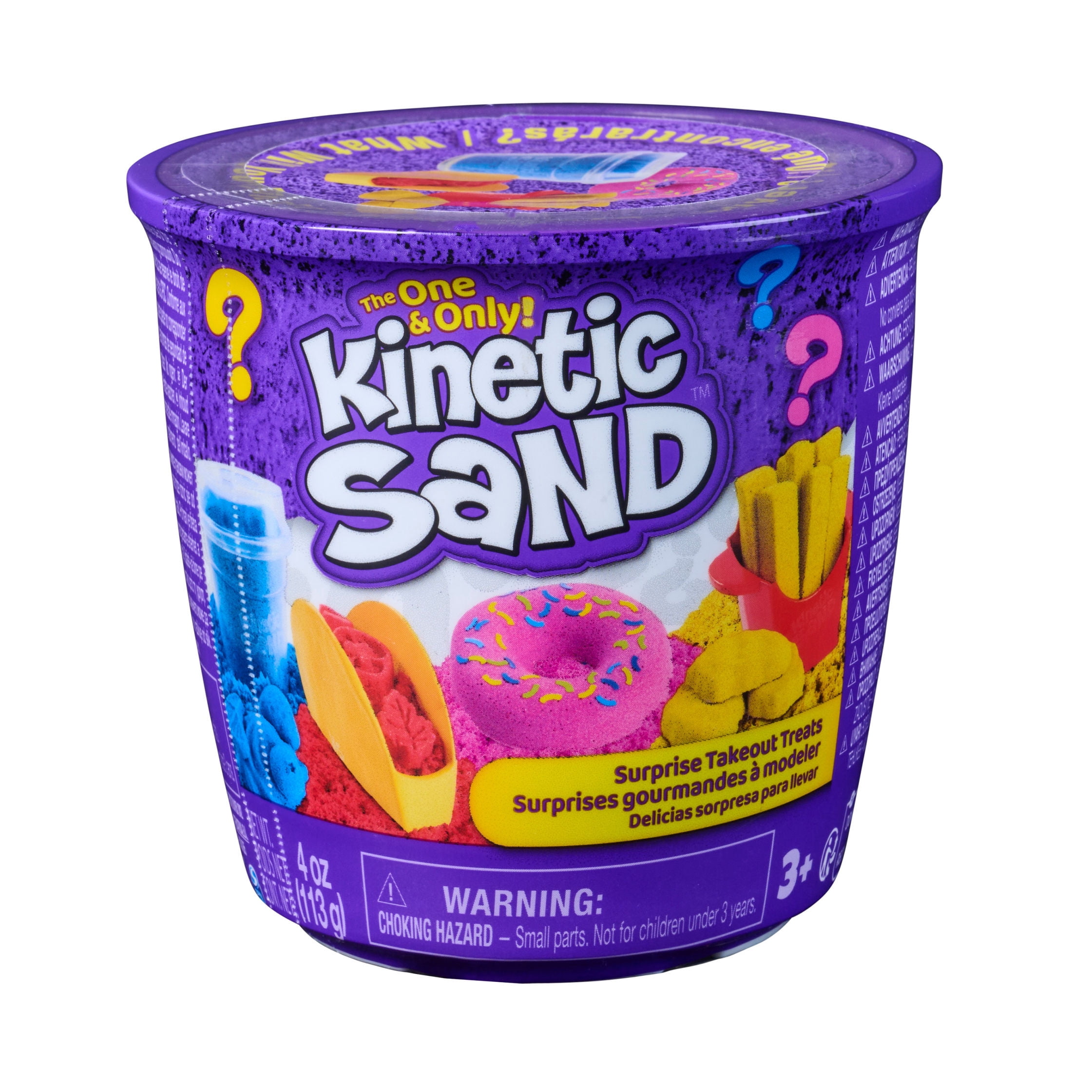 Kinetic Sand, Surprise Takeout Treats, 4 oz Play Sand & 2 Food Accessories (Styles Vary)