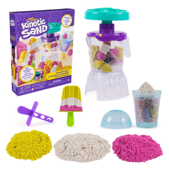 Kinetic Sand, Smoothie Mixer with 14 oz Play Sand & Tools, Play Food Toy for Ages 5 and up