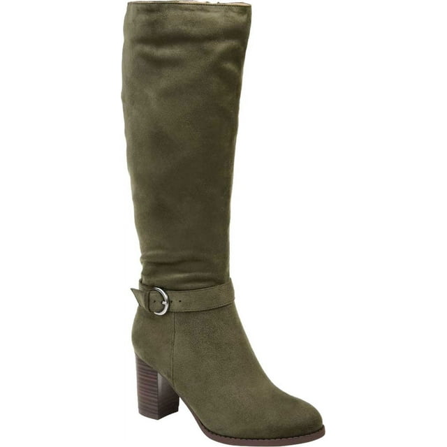 KNS International Women's Journee Collection Joelle Extra Wide Calf Knee High Boot Green Size 7M