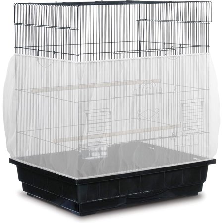 KNUTI Universal Bird Cage Seed Catcher Universal Mesh Skirt Cover Stretchy Small Animal Cages Cover Pet Removable Durable Protector - White - Large