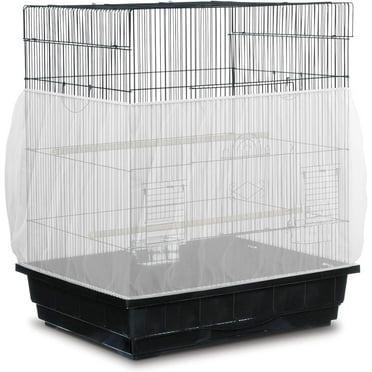 KNUTI Universal Bird Cage Seed Catcher Universal Mesh Skirt Cover Stretchy Small Animal Cages Cover Pet Removable Durable Protector - White - Large