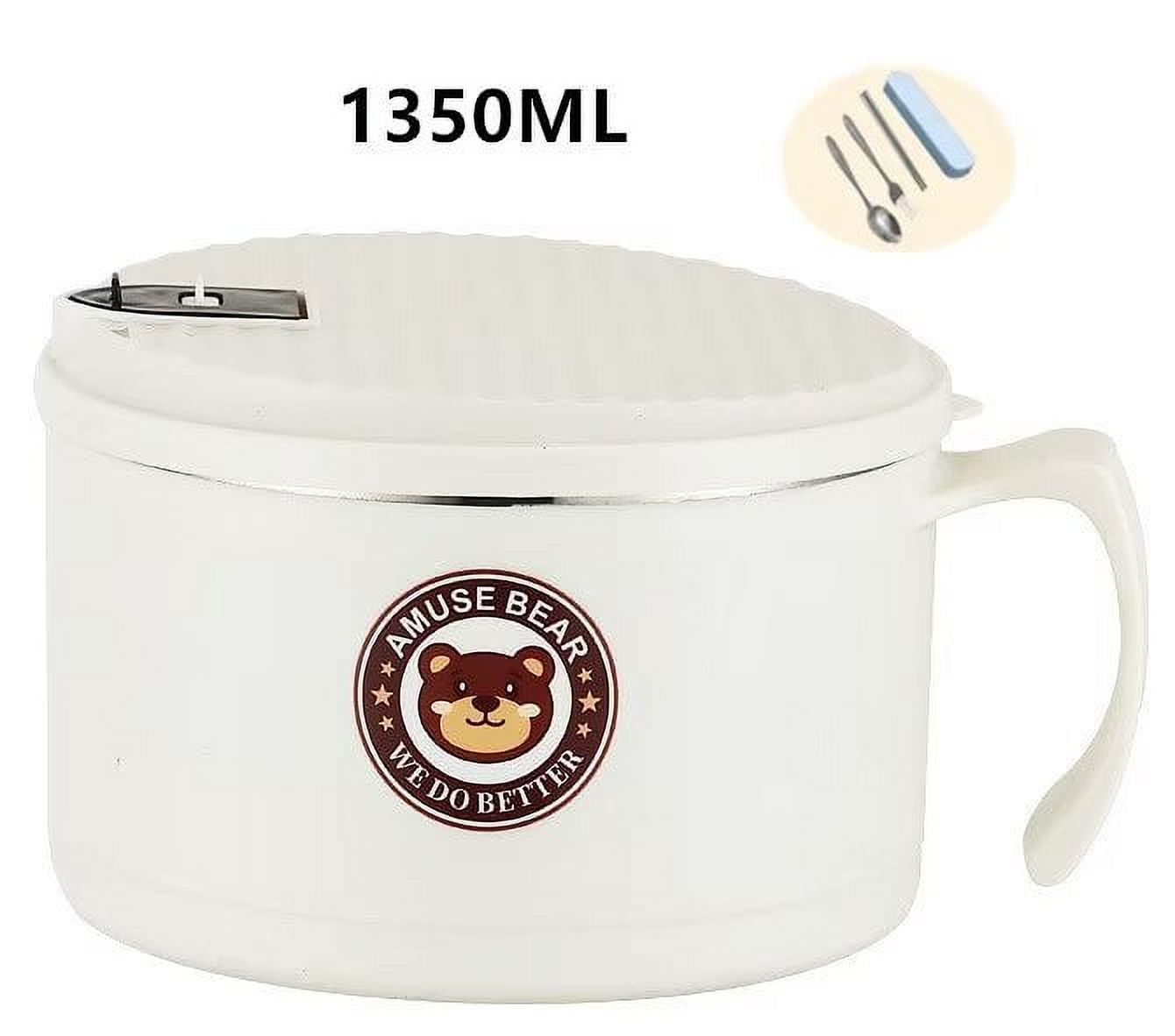 KNing Microwave Ramen Bowl Set Ramen Cooker with Handles Noodle Bowls