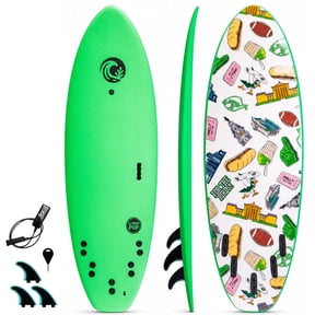 KO'A Lemon Pop 5ft 10in Small Wave - Soft Top Foam Surfboard - Includes Leash and Fins