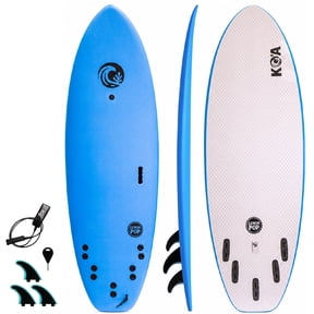 KO'A Lemon Pop 5ft 10in Small Wave - Soft Top Foam Surfboard - Includes Leash and Fins