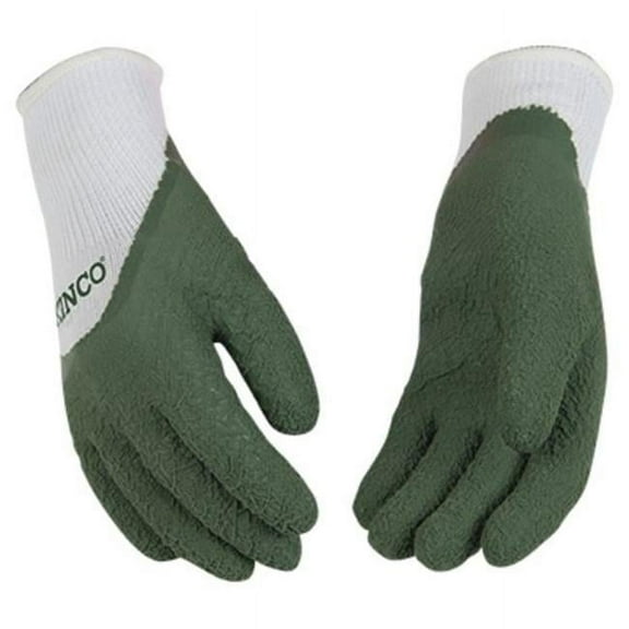 KO International 105859 Kids Nylon Gloves, Green & White - Medium