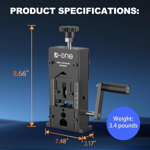 KO-ONE Manual Wire Stripping Machine, 0.06"-1.18" Wire Stripping Machine, Scrapping Copper Wire Peeler Machine, Drill Powered Hand Crank Wire Stripper Tool