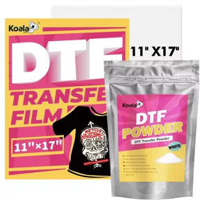 KOALA DTF Film Powder Starter Kit - 11x17 DTF Transfer Film 50 Sheets Clear Sublimation Paper + 2.2lb DTF Transfer Powder