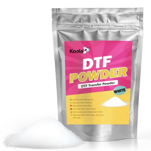 KOALA DTF Powder 2.2LB White, DTF Transfer Powder for Sublimation, DTF Film Heat Transfer Powder for Dark,Light Cotton Fabrics