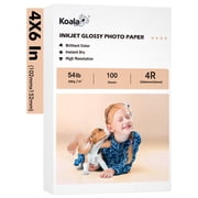 KOALA PAPER Premium Glossy Inkjet Photo Paper 4x6 200gsm 100 Sheets for Epson, Canon, HP 54LB
