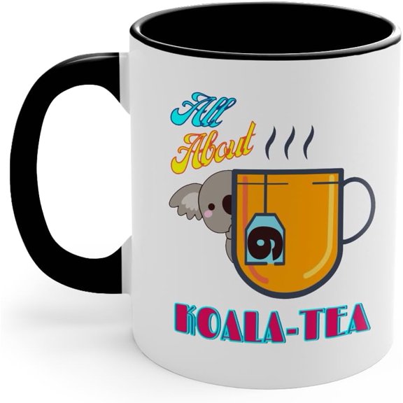 KOALAfied Coffee Mug – Hilarious Koala Pun, Cute Animal Lover Gift, Perfect for Coffee & Tea (Navy Accent Mug)