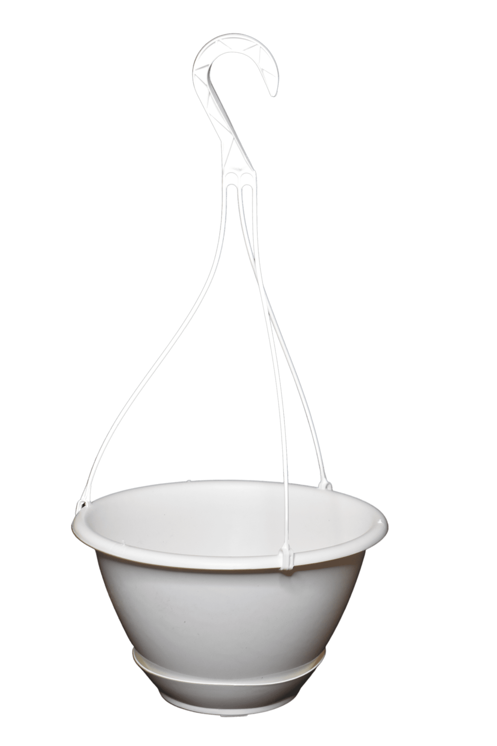 KOBA 10" Round Hanging Basket Planter with Saucer, White, 10 Count