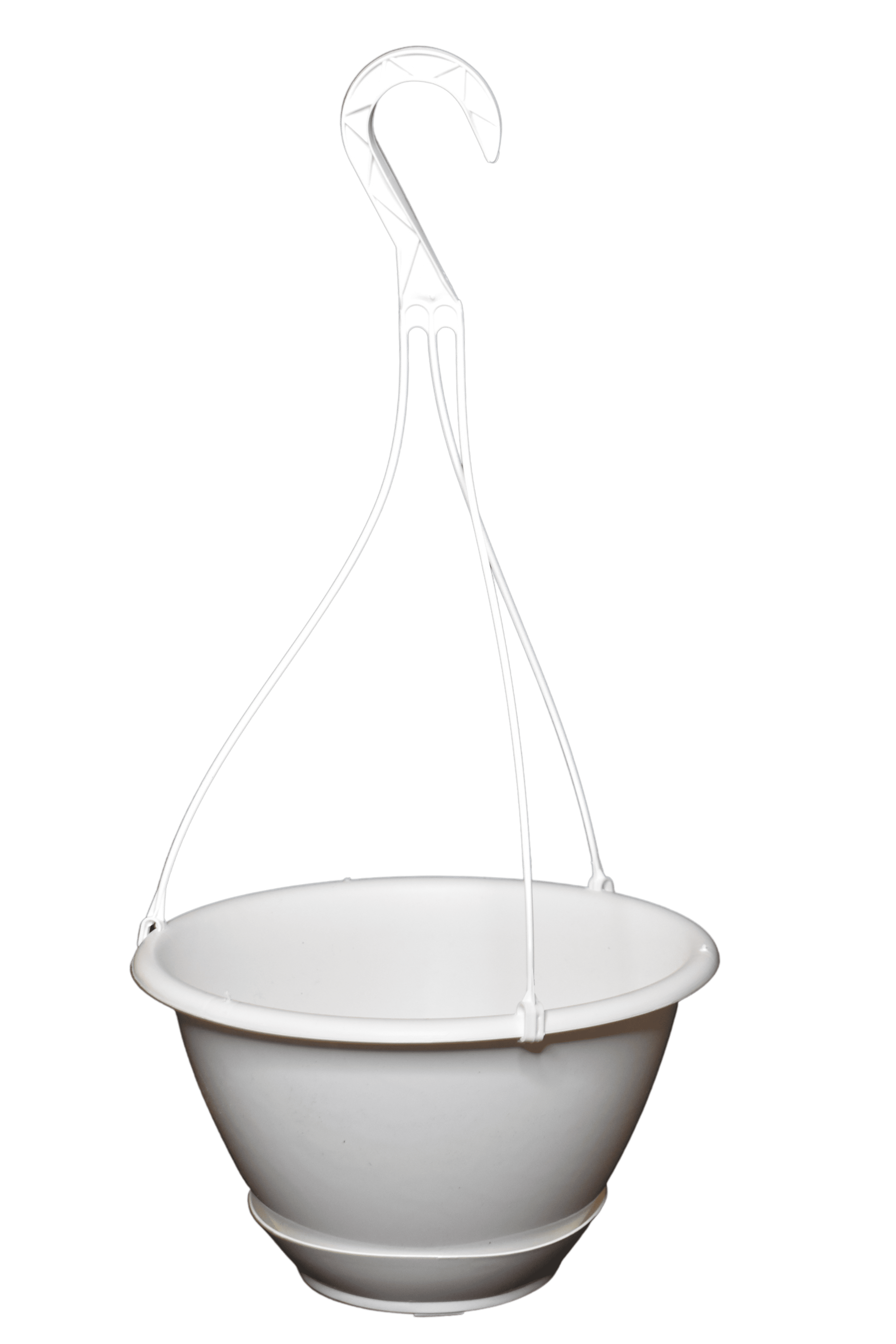 KOBA 10" Round Hanging Basket Planter with Saucer, White, 5 Count