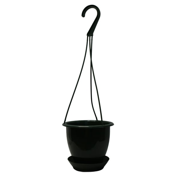 KOBA 4.5" Mini Hanging Basket with Saucer, Dark Green, Qty. 5