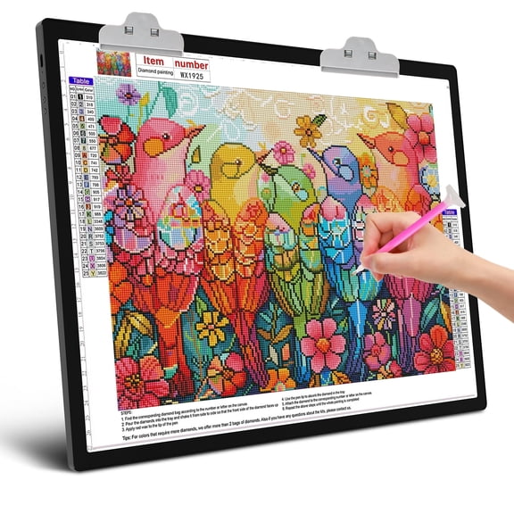 KOBAIBAN A3 Light Box – 3000mAh Battery Powered, 3 Colors, 6‑Level + Stepless Dimming, Folding Stand, Light Box Tracer for Drawing, Diamond Painting, Weeding Vinyl