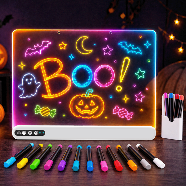 Light Sign Drawing KOBAIBAN Rechargeable Led Drawing Board for Kids β 7 Colors & 7 Modes ...