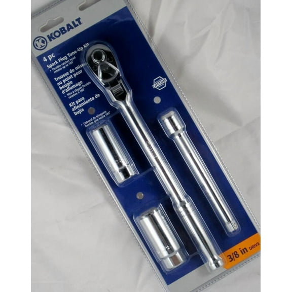 KOBALT 3/8" FLEX HEAD RATCHET 5/8" & 13/16" SPARK PLUG SOCKETS +EXT BAR TOOL SET
