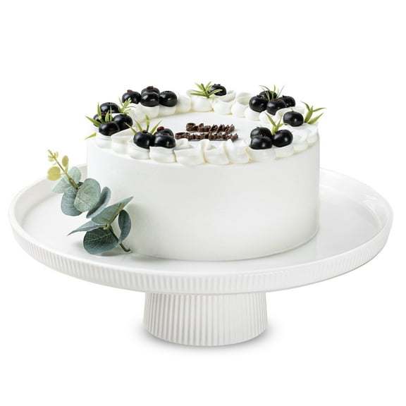 KOBIKOBI 13 Inch Cake Stand, Ceramic Cake Stands for Party, Elegant Wedding Cake Plate for Dessert Table Display