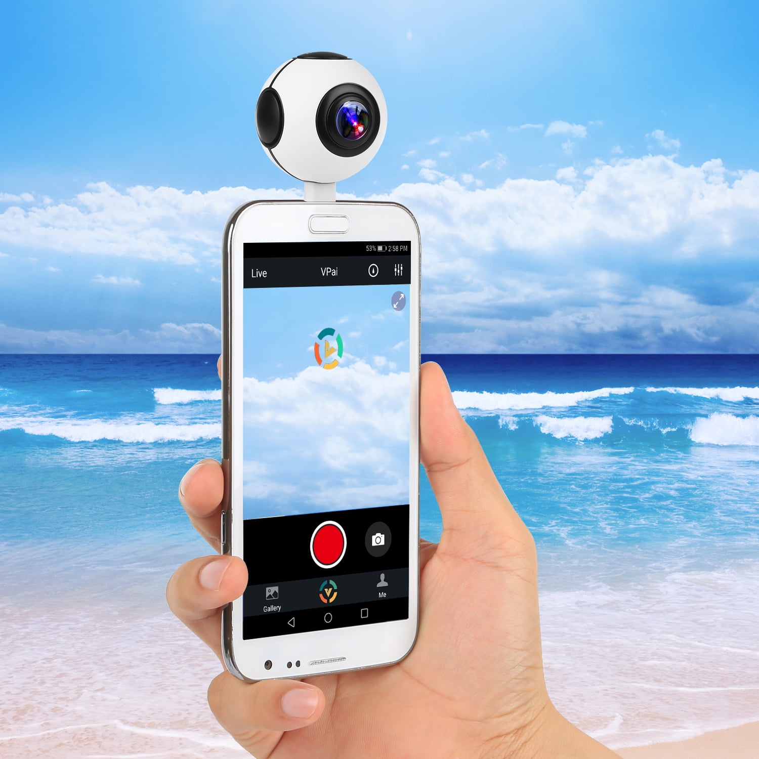 KOCASO Mini HD Panoramic Camera 360 Degree Camera Wide Dual Angle Fish Eye  Lens VR Video Camera for Android Smartphone