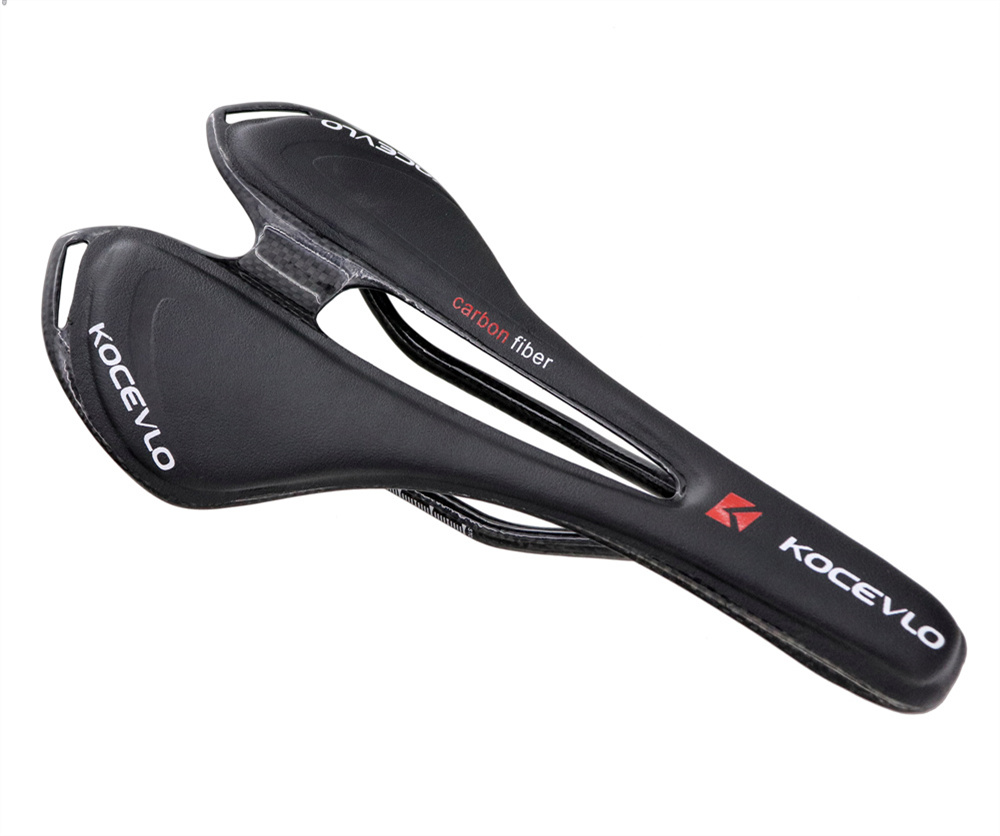 KOCEVLO Full Carbonfiber+Leather Fiber Road Mountain Bike Saddle Seat