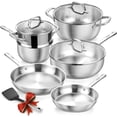 thumbnail image 1 of Koch Systeme CS 10-Piece Stainless Steel Cookware Set - Professional Grade, Induction Compatible Pots and Pans Set with Lids, Oven & Dishwasher Safe, 1 of 7