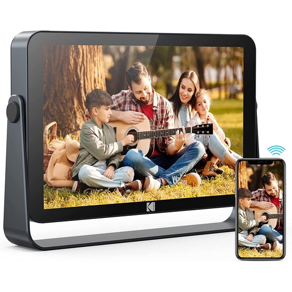KODAK 10.1-inch WIFI Digital Photo Frame, 1920x1200 G+G IPS Touch Screen, Portable, Gift for Loved One, Supports Only 2.4GHz Wi-Fi, Gray