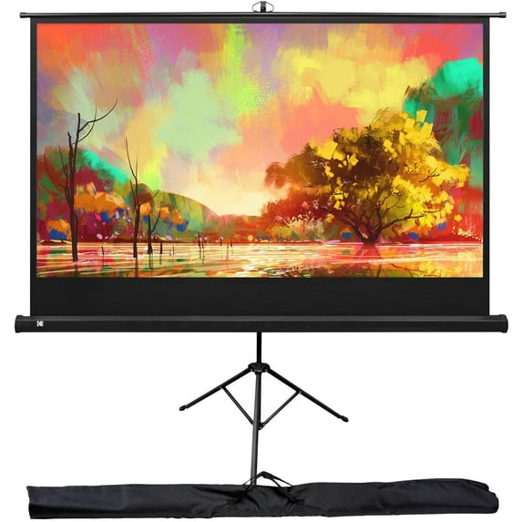 Kodak 60" Projector Screen with Stand, Portable 16:9 Projector Screen with Tripod Stand & Bag