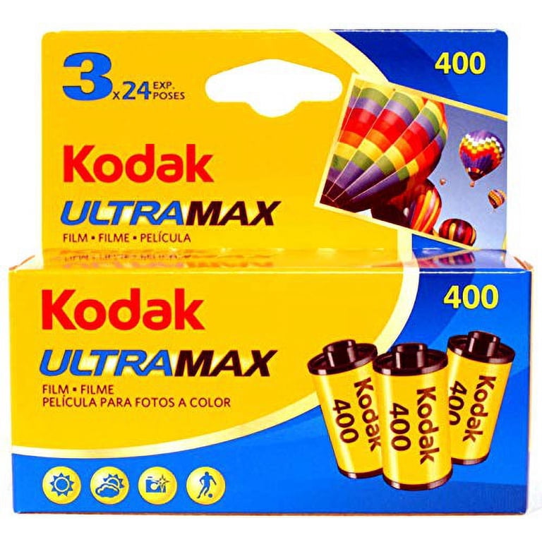 Kodak, Ultra Max 400 Film, 6034052, Blue/Yellow, 3 Rolls - Walmart.com
