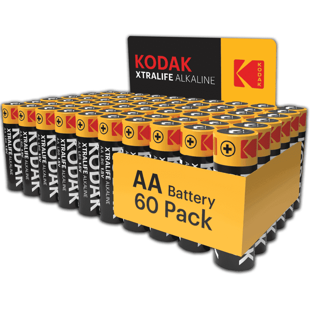 Kodak Xtralife AA Alkaline Batteries, 60 Count - Walmart Business Supplies