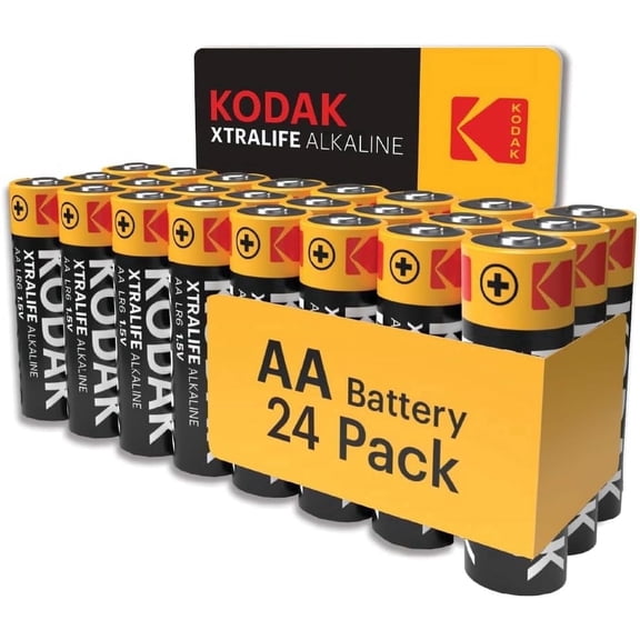 Kodak Xtralife AA Alkaline Batteries, 24 Count